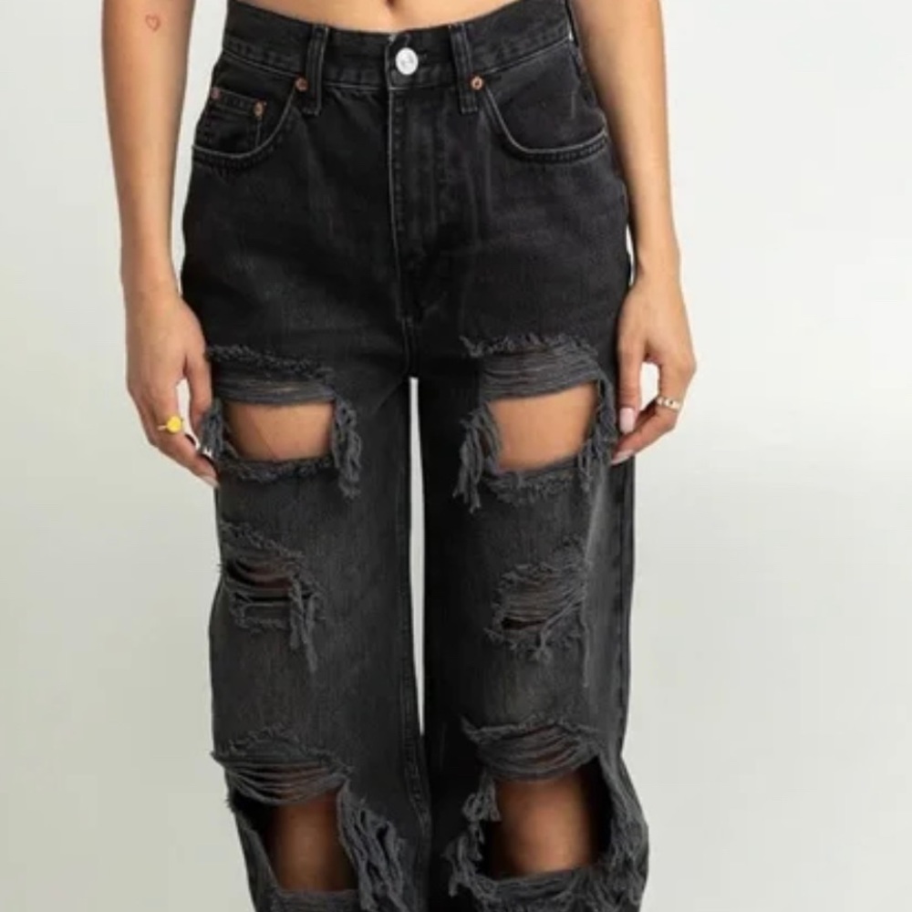 BDG High Rise Baggy Grunge Pants, Black Jean Size 27
